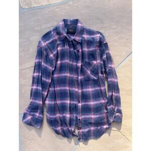 Rails Women’s Jackson Plaid Shirt Button Front Purple Blue Pink Size Small